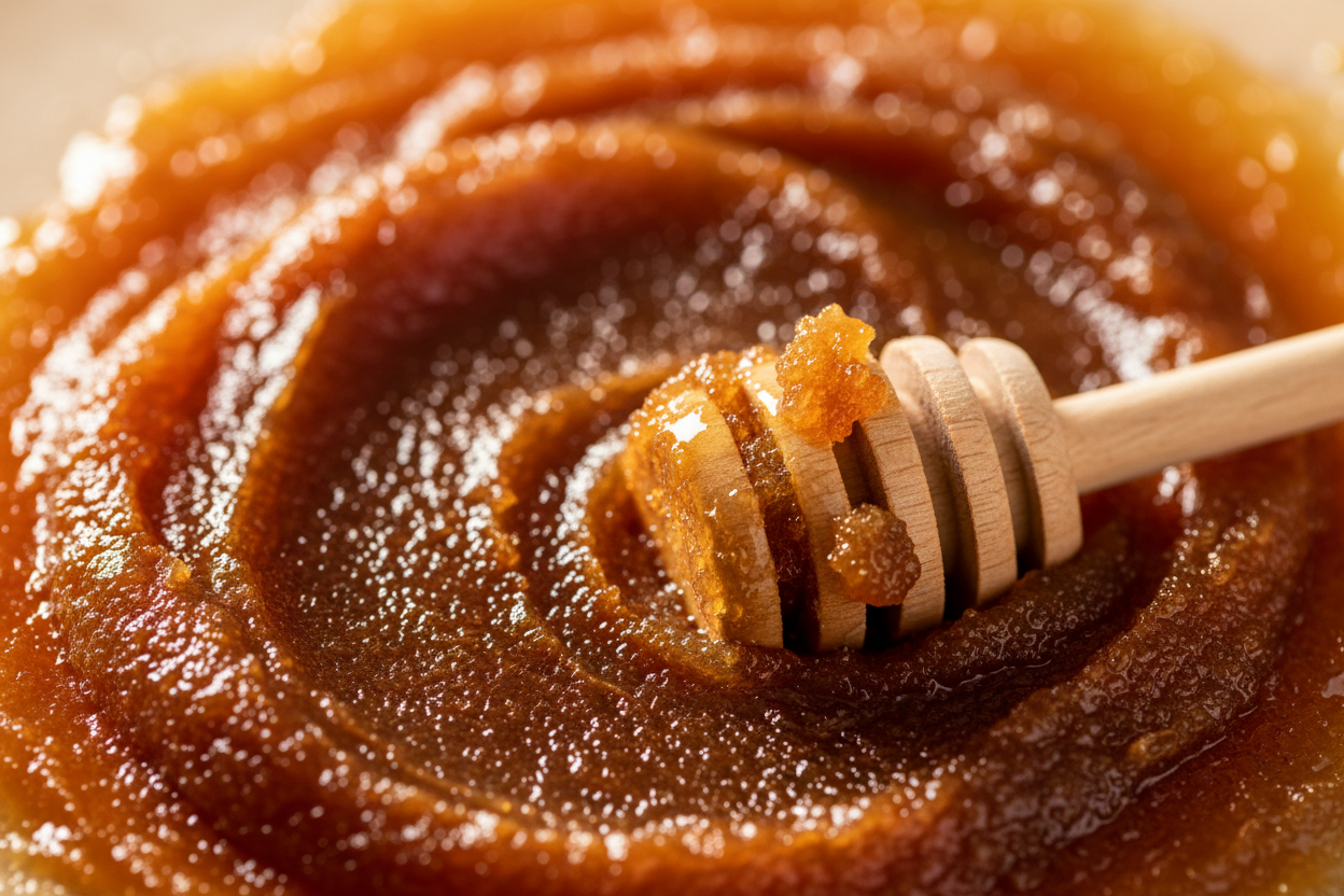 Zoom texture miel de manuka